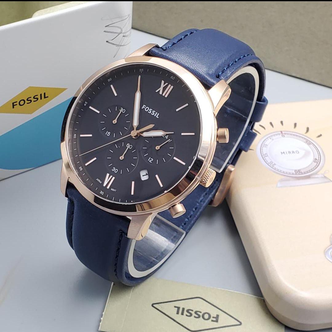 Montre Chronographe Neutra – Édition Bleu Royal & Or Rose