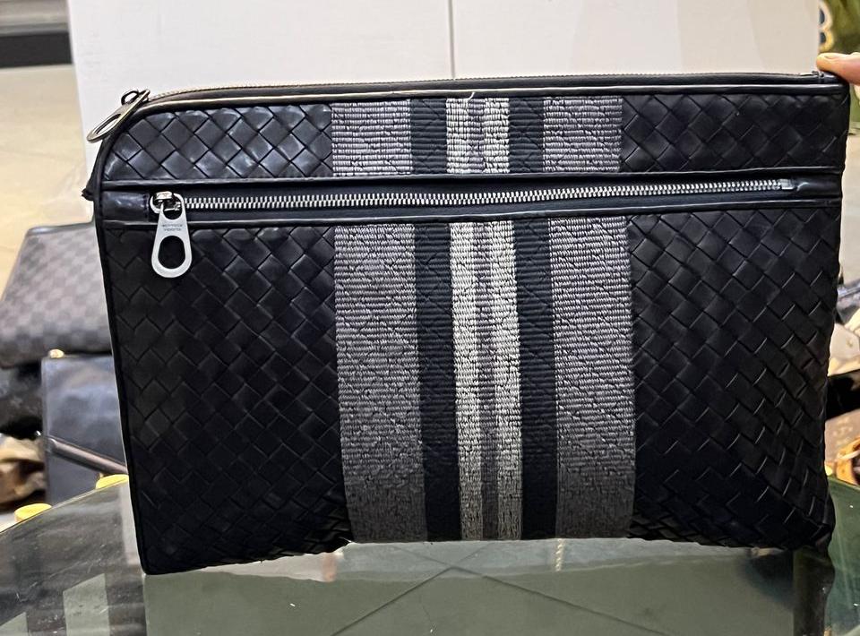 Pochette Style Bottega Veneta - Cuir Tressé Business