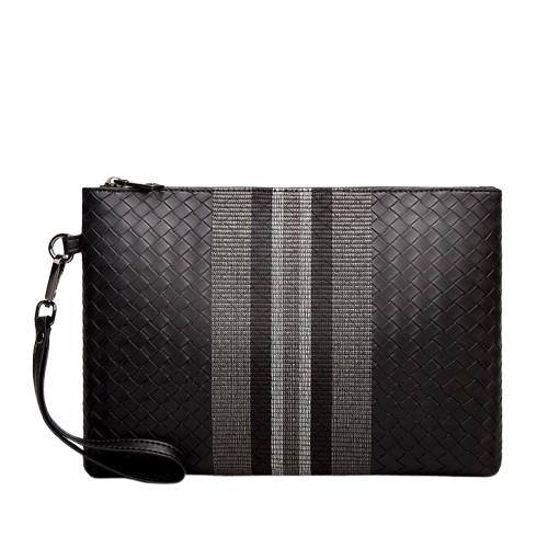 Pochette Style Bottega Veneta - Cuir Tressé Business